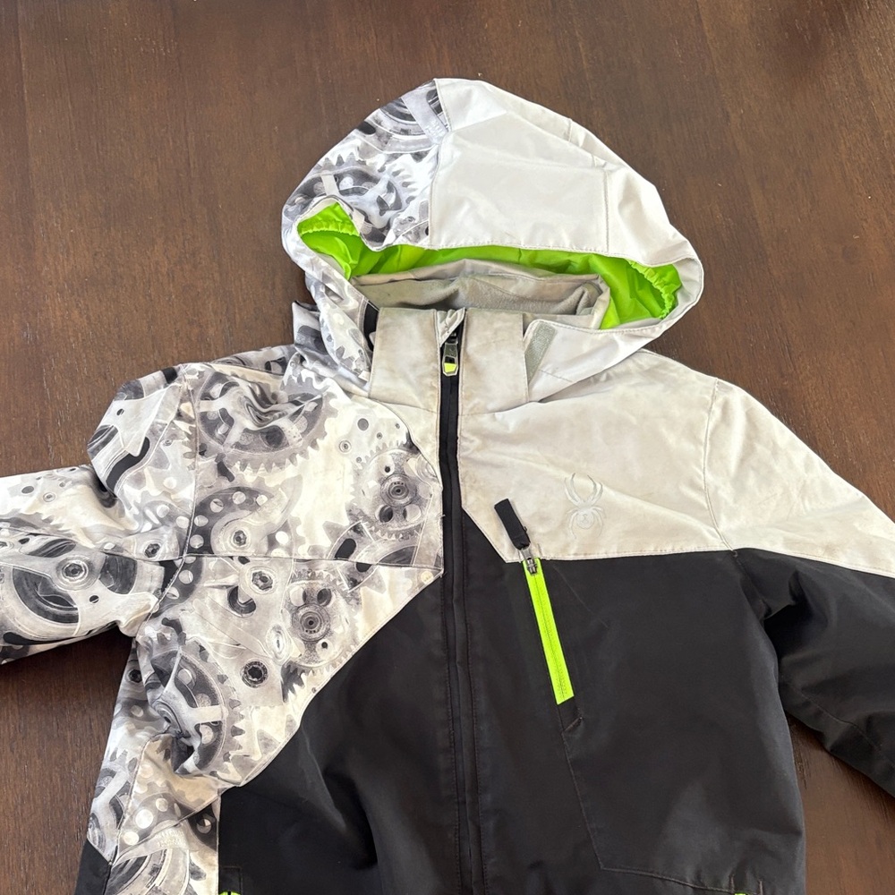 Spyder Kids' Black and Neon Green Hoodie - Picture 3 of 4
